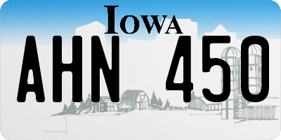 IA license plate AHN450