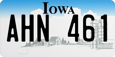 IA license plate AHN461