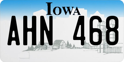 IA license plate AHN468