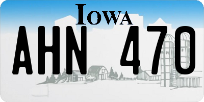 IA license plate AHN470