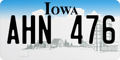 IA license plate AHN476
