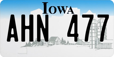 IA license plate AHN477