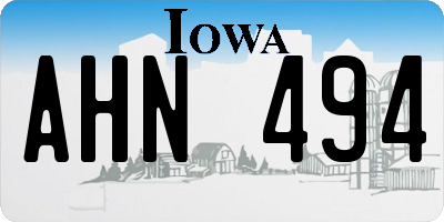 IA license plate AHN494