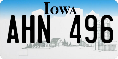 IA license plate AHN496