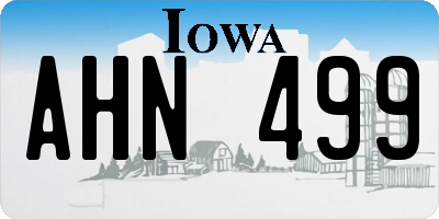 IA license plate AHN499