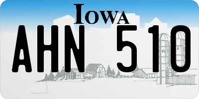 IA license plate AHN510