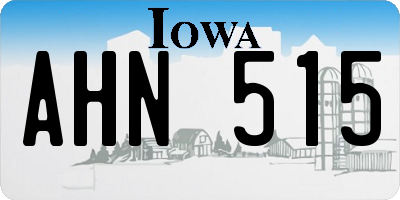 IA license plate AHN515