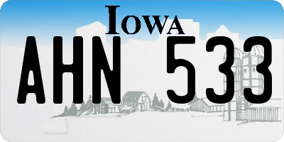 IA license plate AHN533