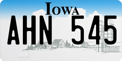 IA license plate AHN545