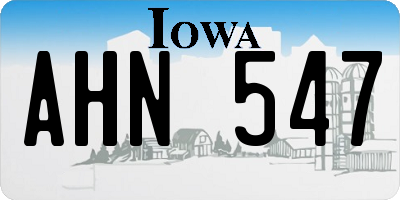 IA license plate AHN547