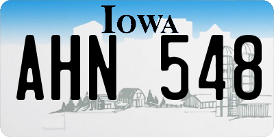 IA license plate AHN548