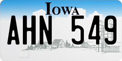 IA license plate AHN549
