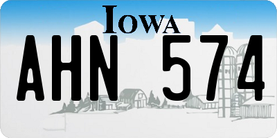 IA license plate AHN574