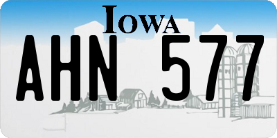 IA license plate AHN577