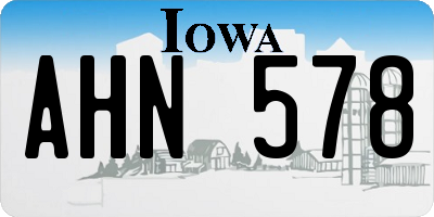 IA license plate AHN578