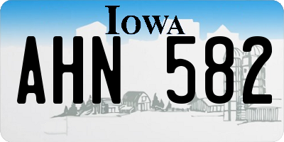 IA license plate AHN582