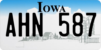 IA license plate AHN587