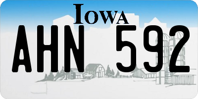 IA license plate AHN592