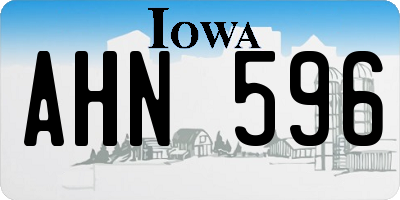 IA license plate AHN596