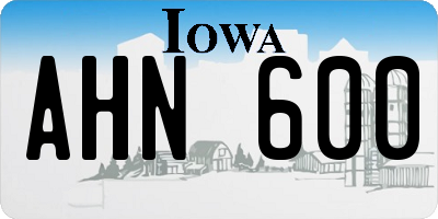 IA license plate AHN600