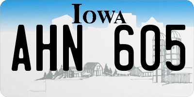 IA license plate AHN605