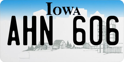 IA license plate AHN606