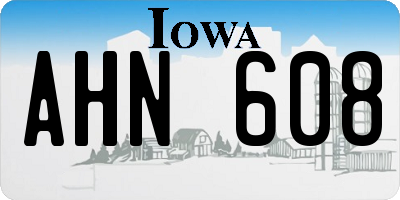 IA license plate AHN608