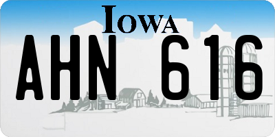 IA license plate AHN616