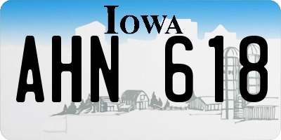 IA license plate AHN618