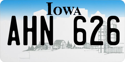 IA license plate AHN626