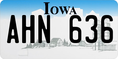 IA license plate AHN636