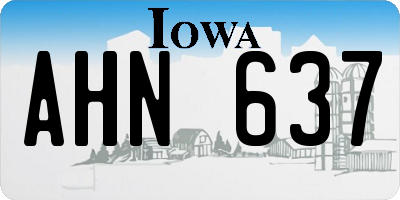 IA license plate AHN637