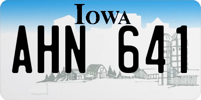 IA license plate AHN641