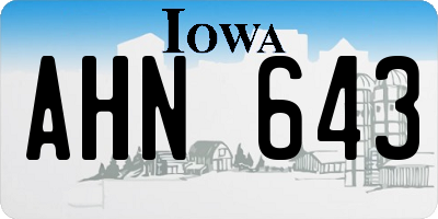 IA license plate AHN643