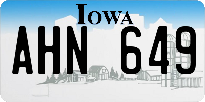 IA license plate AHN649