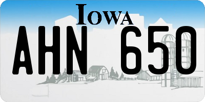 IA license plate AHN650