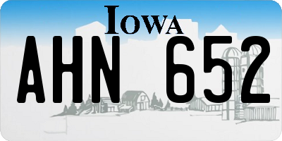 IA license plate AHN652