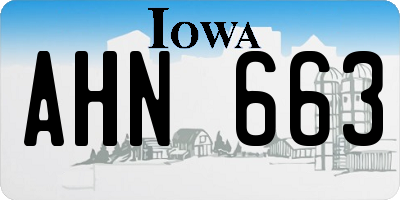 IA license plate AHN663
