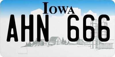 IA license plate AHN666