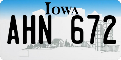 IA license plate AHN672