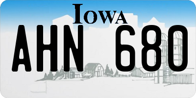 IA license plate AHN680