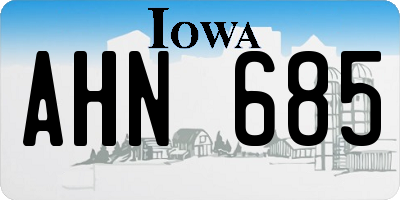 IA license plate AHN685