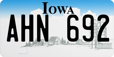 IA license plate AHN692