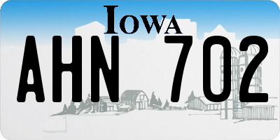 IA license plate AHN702