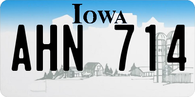 IA license plate AHN714