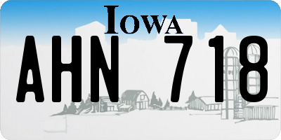 IA license plate AHN718