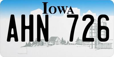 IA license plate AHN726