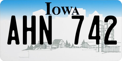 IA license plate AHN742