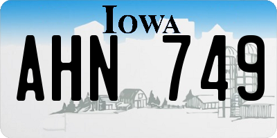 IA license plate AHN749