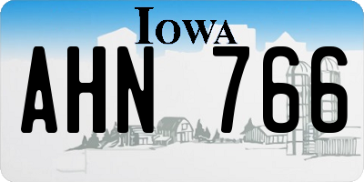 IA license plate AHN766
